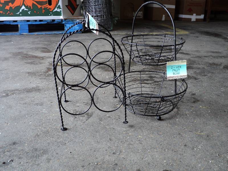 2 tier fruit bowl and wine rack, ea...
