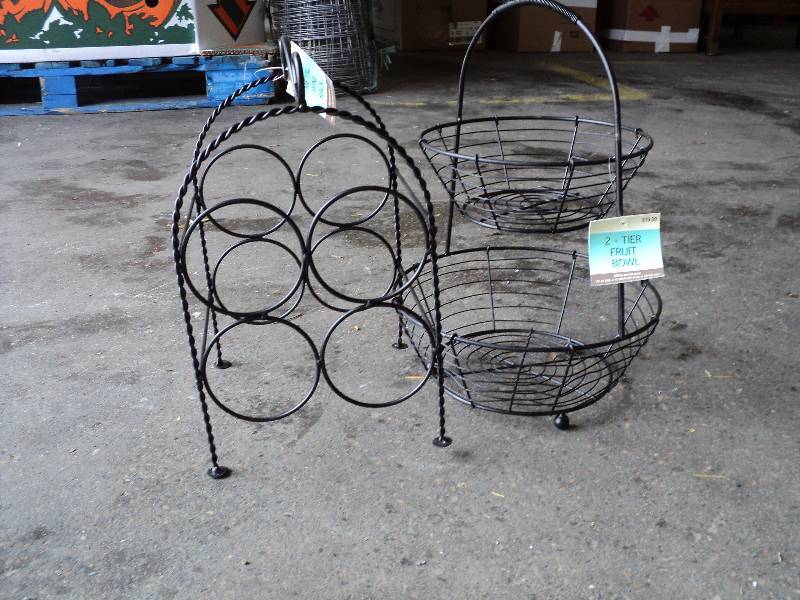 2 tier fruit bowl and wine rack, ea...