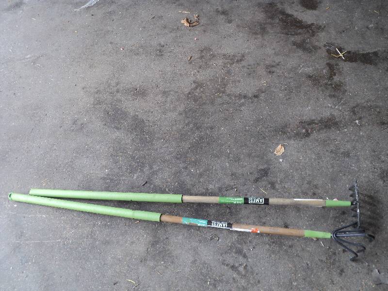 1 hoe, 1 rake...