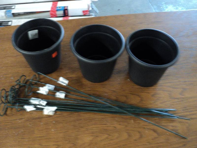 planters and and plant stakes ...