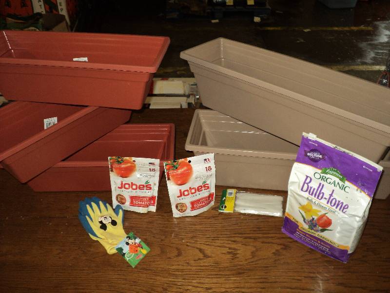 planters, organic plant food...