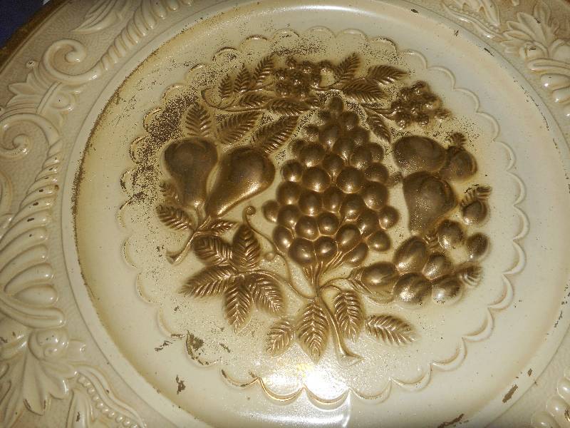 2 VINTAGE METAL FRUIT TRAYS