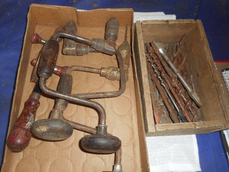 ANTIQUE HAND DRILLS AND DRILL BITS