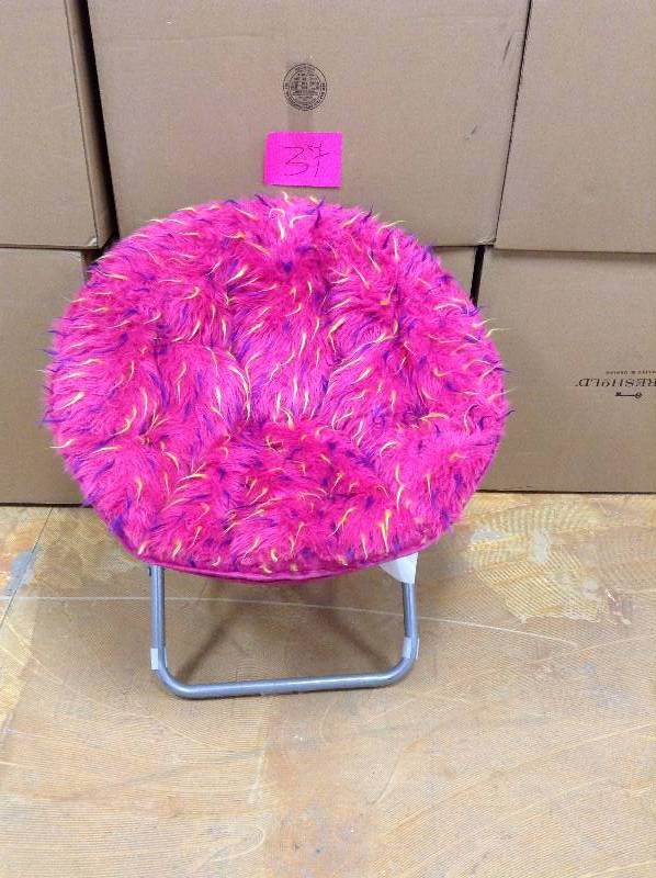 Faux Fur Pink Saucer Chair Comfort Dorm Apartment Soft