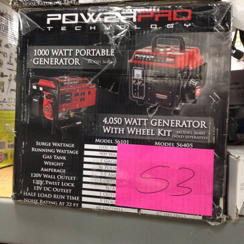 Power Pro 1000 Watt Portable Generator 2 Stages