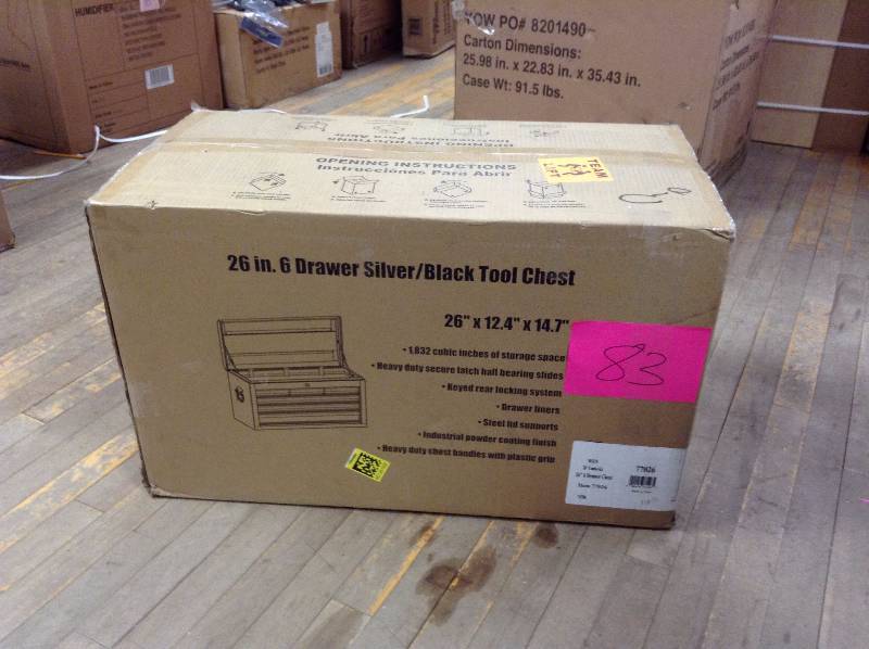 26 in 6 drawer silverblack tool chest