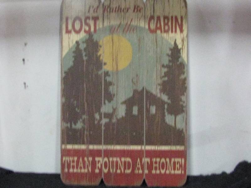 lot 12 image: Wood Lost at Cabin Sign
