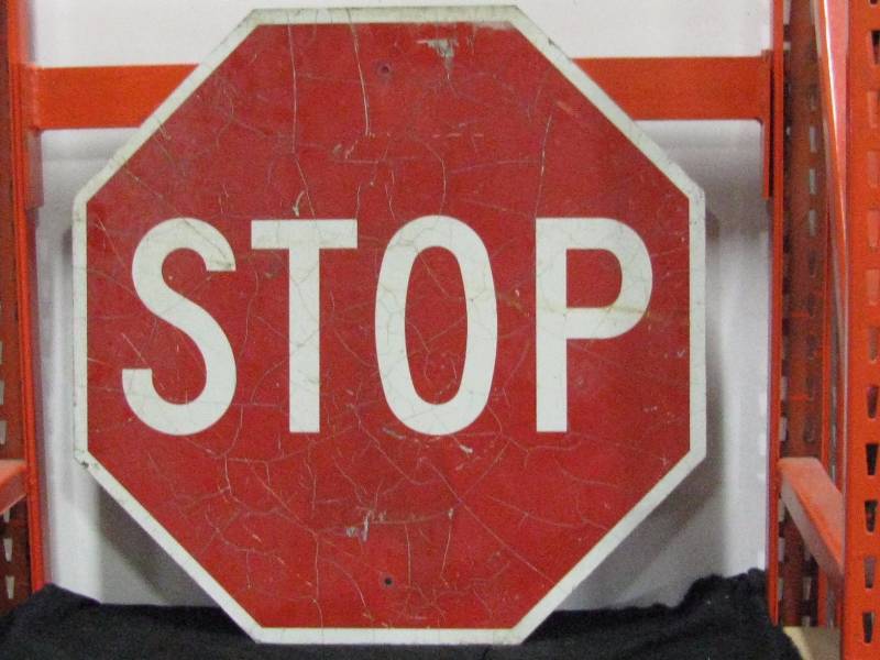 lot 21 image: Metal Stop Sign