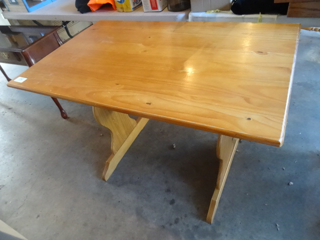 lot 15 image: Wood table. 43 x 27 x 30...