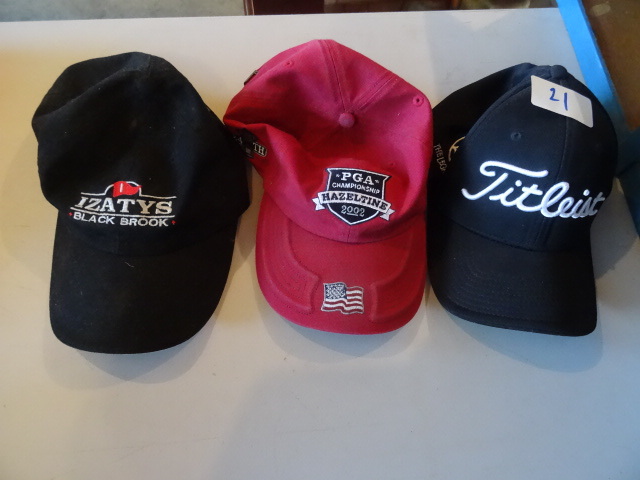 lot 21 image: 3 golf hats...