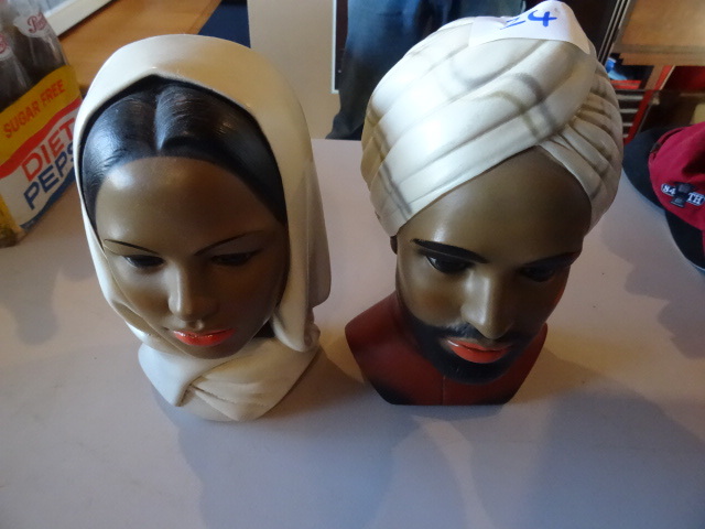 lot 24 image: Vintage Marwal Indian woman and man...