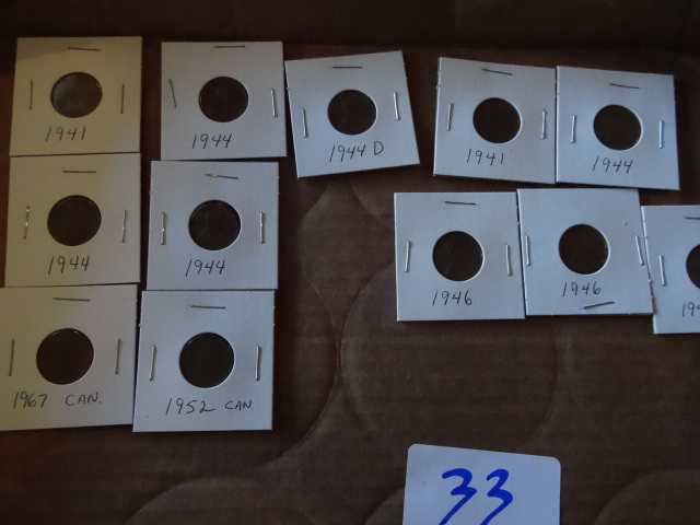 lot 33 image: 1941  to 1967 pennies...