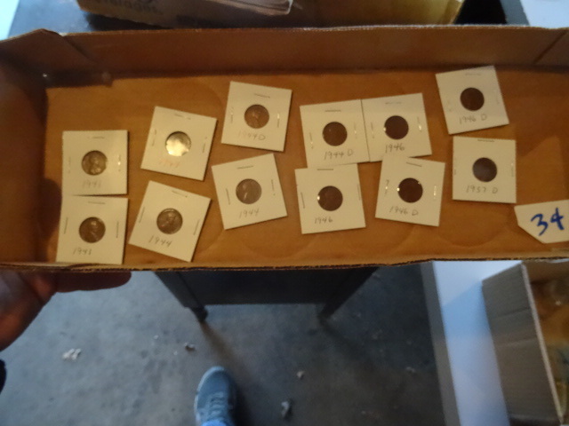 lot 34 image: 1941 to 1957D pennies...