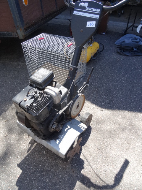 lot 103 image: Craftsman 18 front tine tiller. Br...