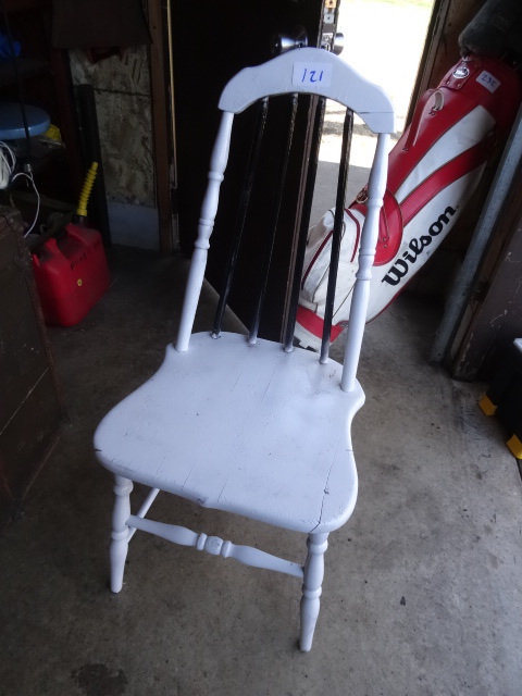 lot 121 image: Vintage wood chair. ...