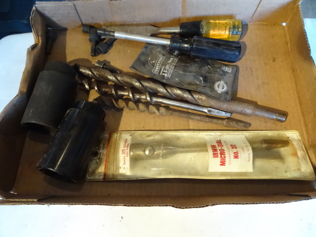 lot 143 image: 34MM and 35MM sockets. Drill bits. ...