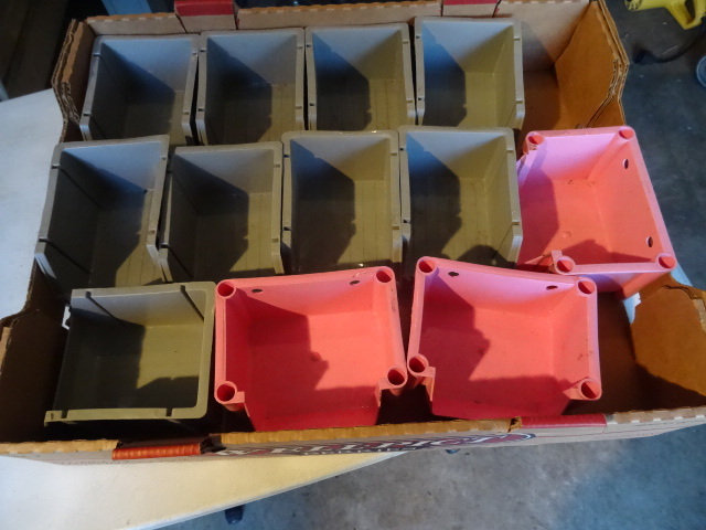 lot 163 image: 12 plastic hardware bins...