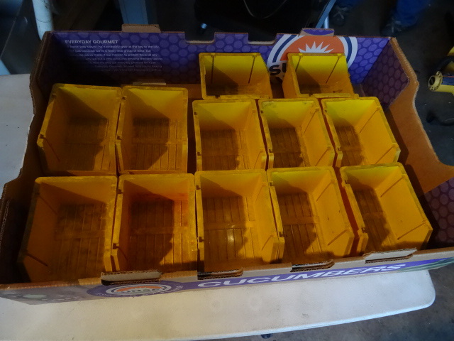 lot 165 image: 12 plastic hardware bins...