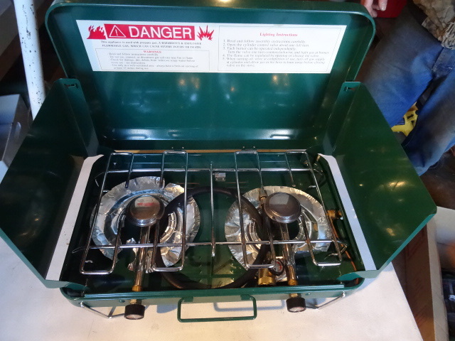 lot 194 image: 2 burner propane camp stove. ...