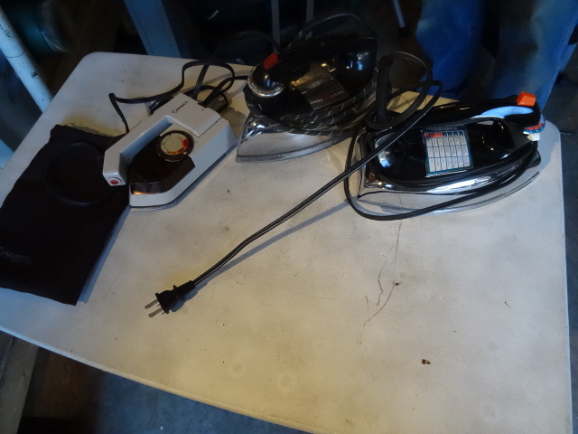 lot 258 image: 2 irons. 1 portable iron...