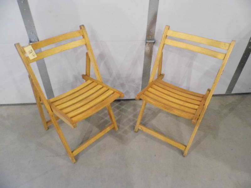 2 Wooden Folding Chairs