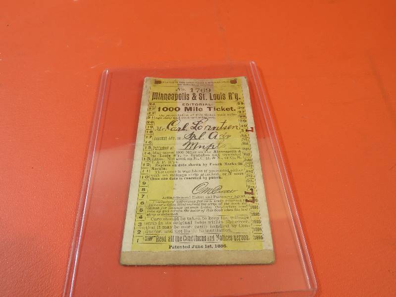 lot 323 image: Vintage Train Ticket