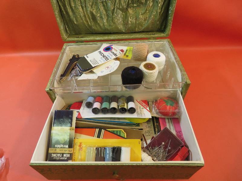 lot 410 image: Vintage Sewing Box