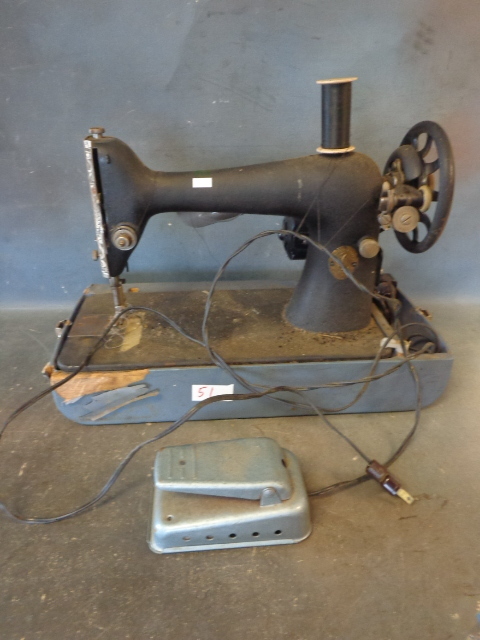 lot 51 image: Vintage Singer Electric Sewing Machine