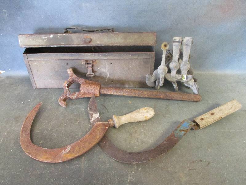 lot 94 image: Ammunition Chest and Tools