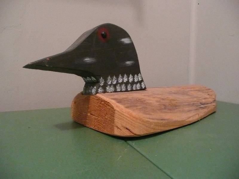lot 12 image: Vintage Folk Art Wood Hand Carved Hand Painted Decoy - Nice Display Piece