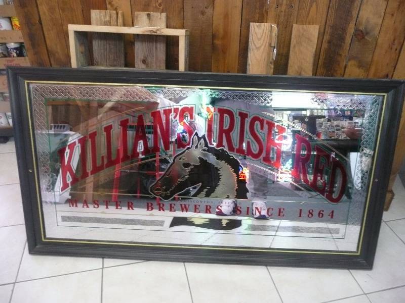 lot 27 image: Killians Irish Red Mirror (Rare) Focal Mirror Approx 52wide 28high