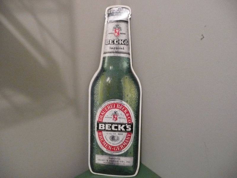 lot 37 image: Vintage Becks Beer Tin Sign