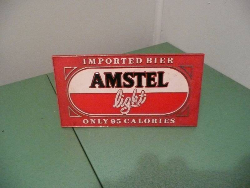 lot 40 image: Imported Bier Amstel Light Vintage Sign - Approx 10wide 5high