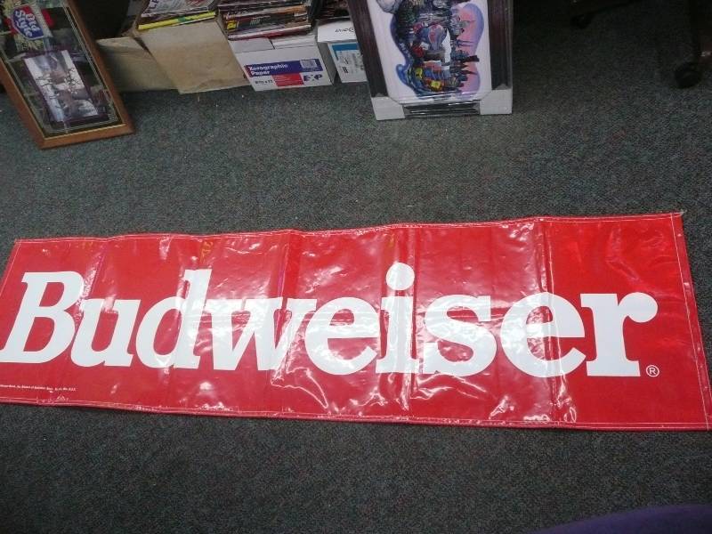 lot 47 image: Budweiser Banner Approx 81long 22wide