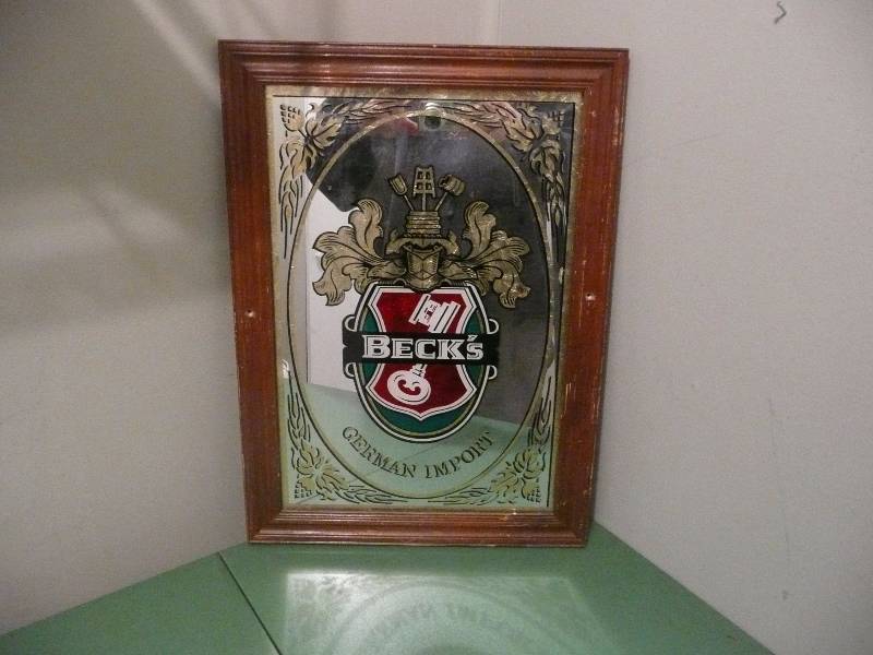 lot 38 image: Becks Beer Bar Mirror German Import - 15wide 20high