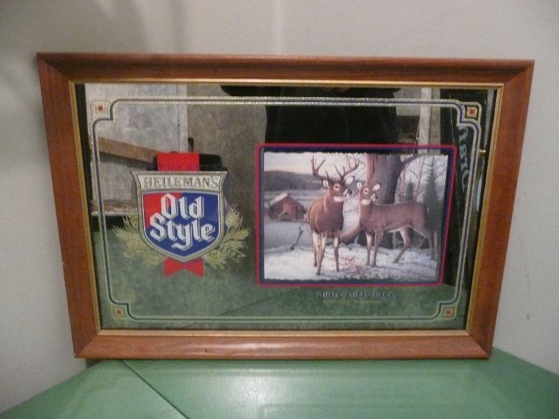 lot 48 image: Old Style White Tailed Deer Mirror 1992 Wildlife Series - Very Collectible - Approx 22wide 15high