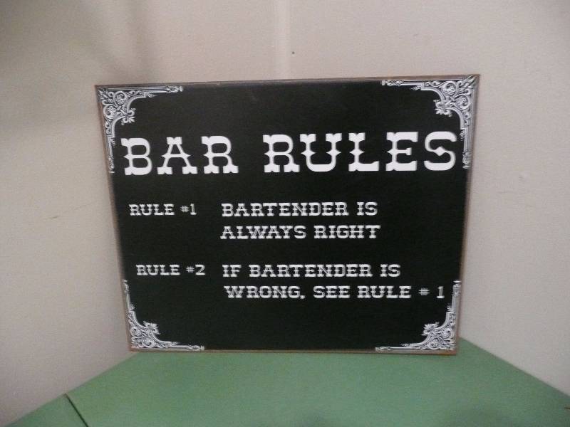 lot 54 image: Bar Rules & Good People Good Beer Signs