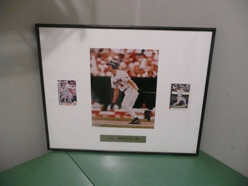 lot 61 image: Nice Framed Cal Ripkin Jr Piece - See Pictures