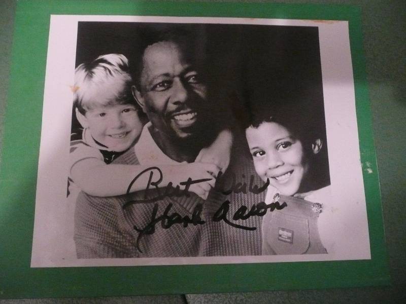 lot 62 image: Signed Hank Aaron Piece