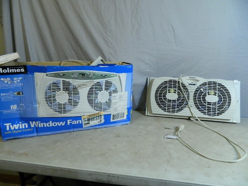 lot 63 image: 2 Twin Window Fans