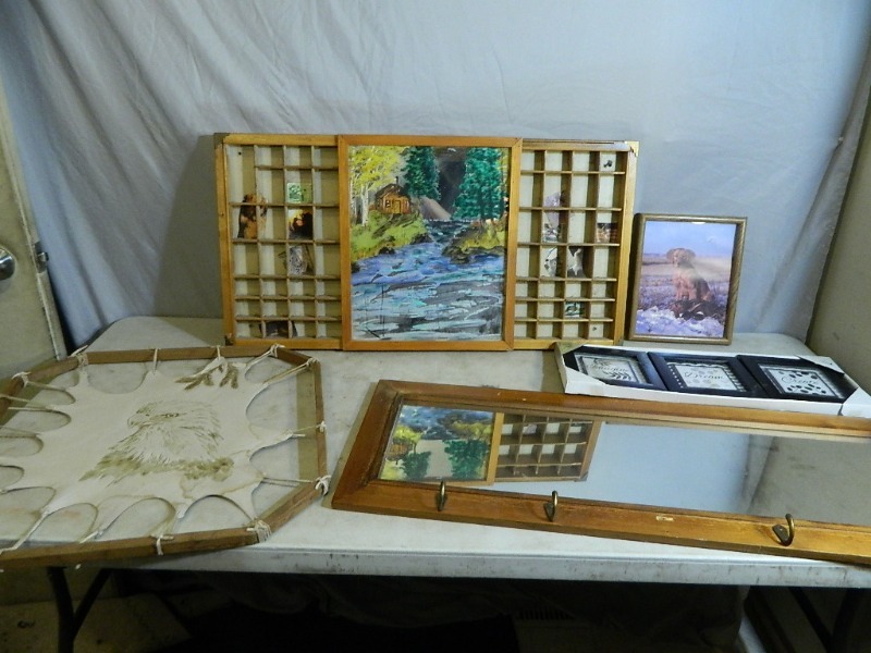 lot 93 image: Art, Old Typewriter Drawer, and Mirror