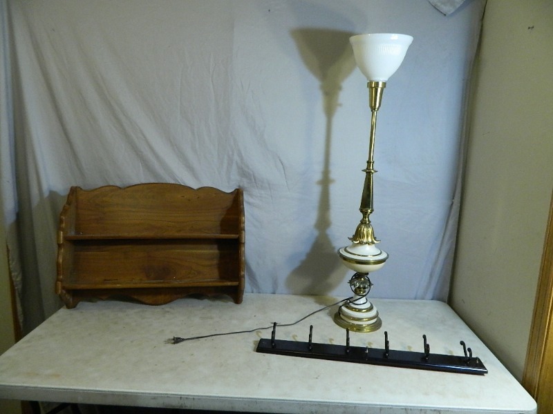 lot 157 image: Vintage Heavy Lamp and More