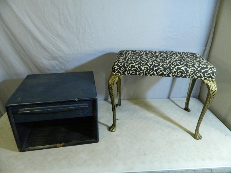 lot 162 image: Small Table and Metal Bench