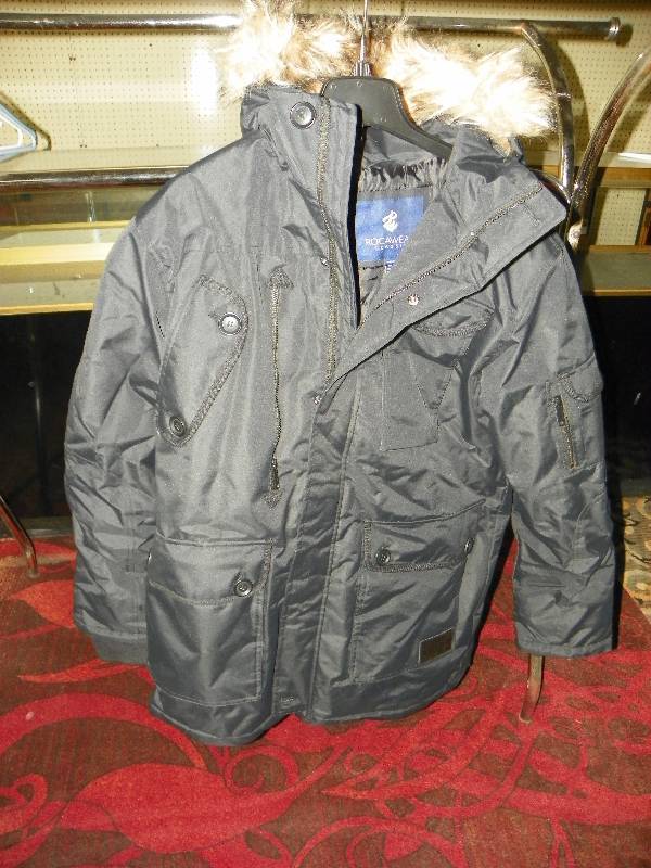 ROCA MN HOODED PARKA WITH FUR  Black 2XL