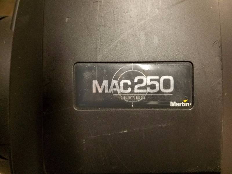 lot 18 image: Martin Mac 250 Krypton Profile Moving Light - pair - case included