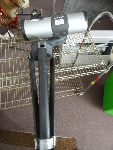 lot 27 image: Meade telsescope with stand. D114 ...