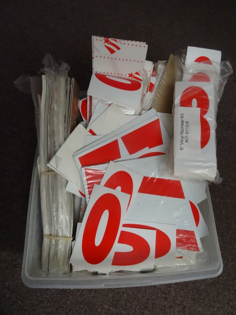lot 36 image: Large qty of stick on numbers. All ...