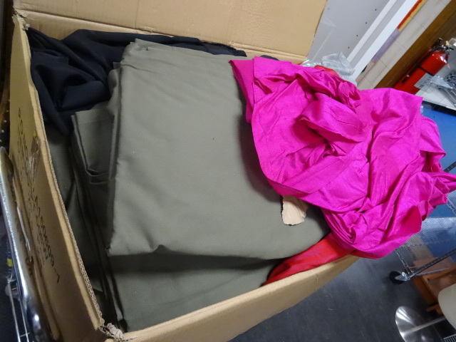 lot 116 image: 21 x 32 x 16 box full of misc fabri...