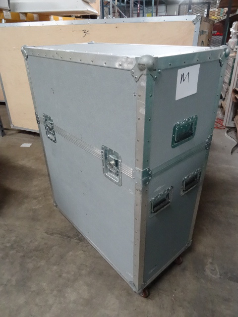 lot 149 image: Padded travel case on wheels. Top c...