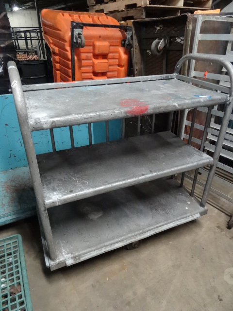 lot 170 image: 3 tier aluminum cart on wheels....